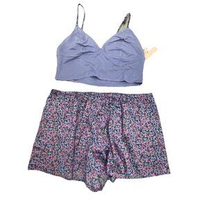 Victoria's Secret Cropped Cami Satin Shorts Set Large New